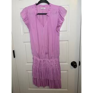 Anthropologie Current Air Zoey Pleated Classic Style mini dress Pink Size small